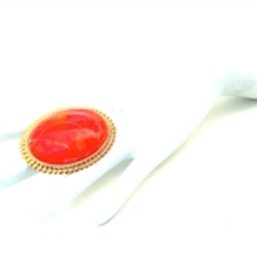 GASOLINE GLAMOUR ORANGE YELLOW SWIRL RING - Picture 2 of 2
